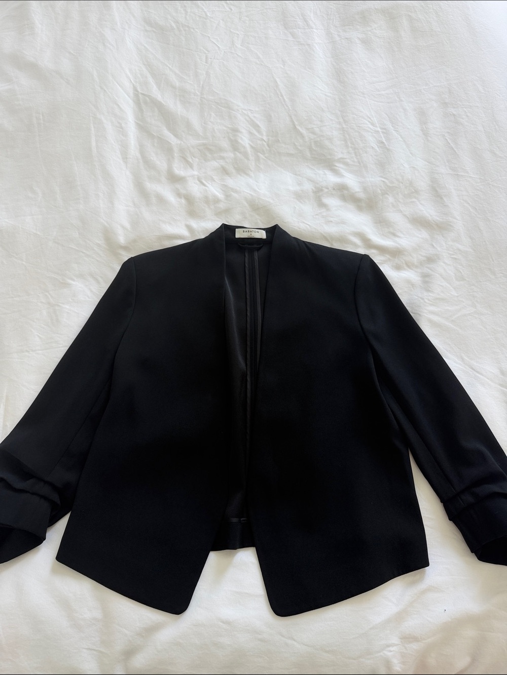 Aritzia Black Open-Front Minimalist Power Blazer